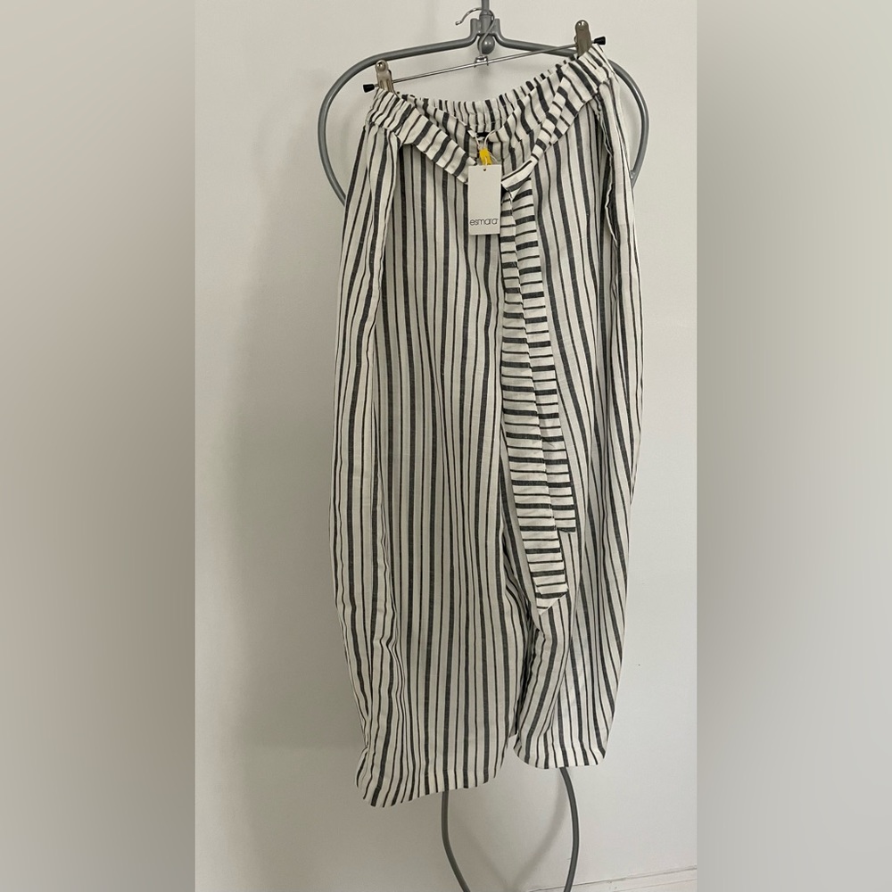Striped summer wide leg capris